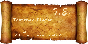 Trattner Elemér névjegykártya